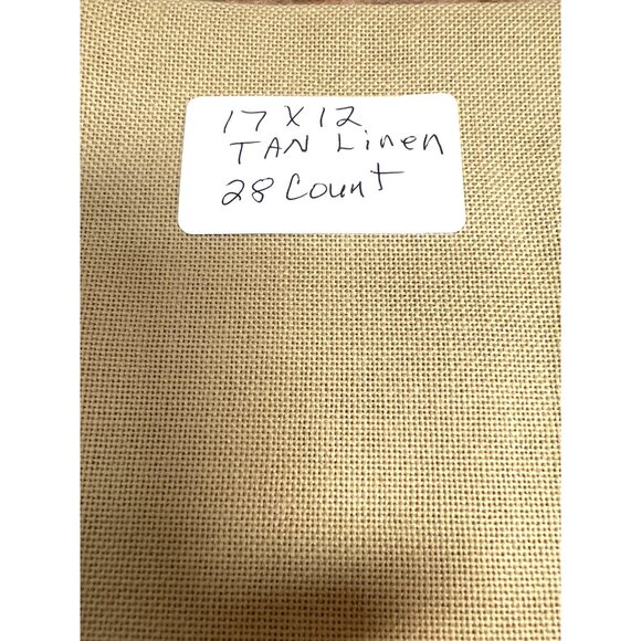 Tan Linen Fabric 17x12 28 Count Cross Stitch - Picture 2 of 2